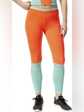 Stella McCartney Neon Coral & Teal Colorblock Leggings